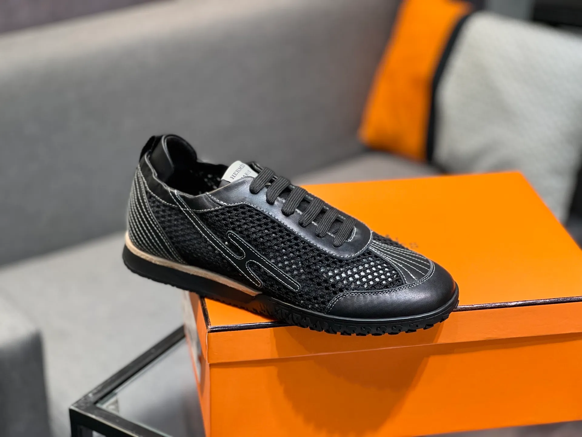Men's shoes 💰700 [HERMES] Hermès - High-end quality original order 🔍🔍 - Upper: 🔝 cowhide suede splicing design - Inner lining: imported mixed sheepskin - Outsole: TPR foam · Rubber: two-color combined molding outsole - Super high quality control · Fine workmanship: highlighted (high-end, luxury, grade) -Size: 38-44 (45, 46, can be customized)